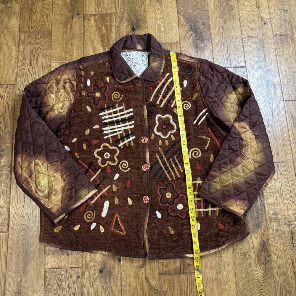 Vintage Patchwork Quilt Jacket Reversible Womens … - image 2
